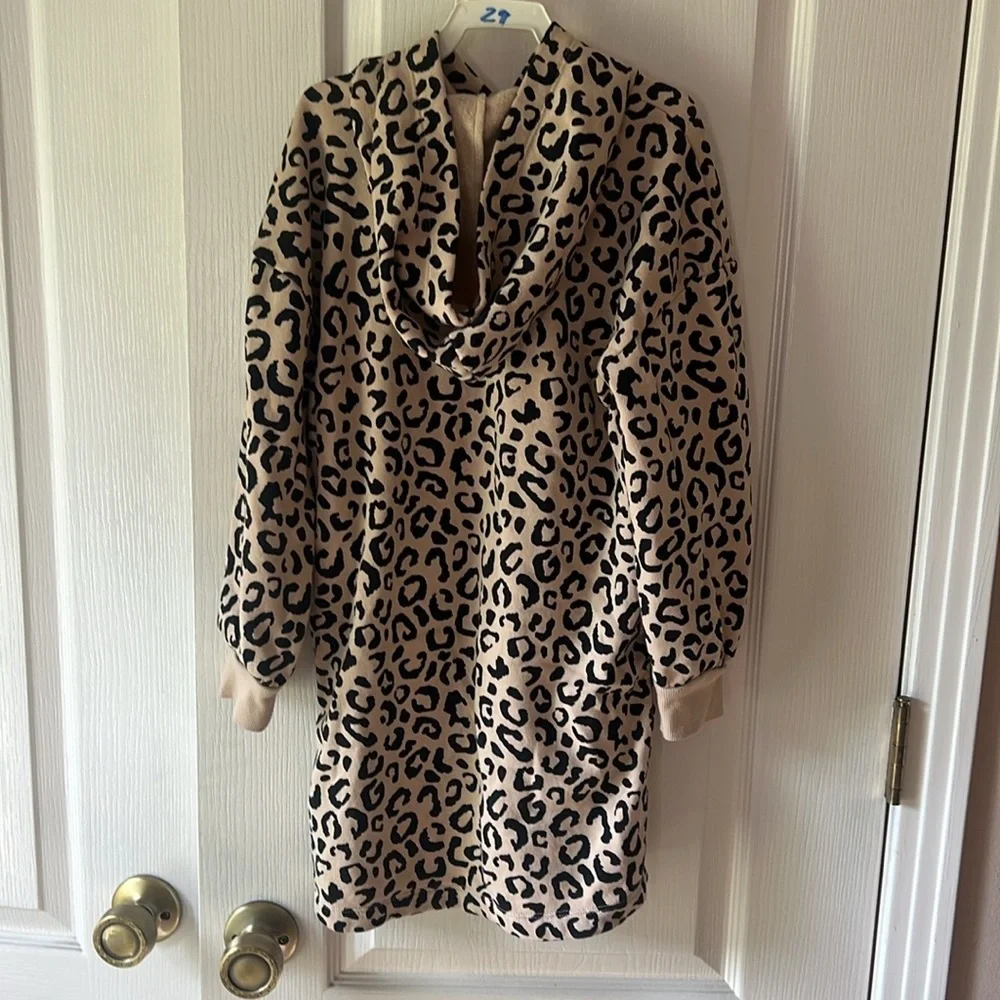 Old Navy Animal Print Hoodie Dress